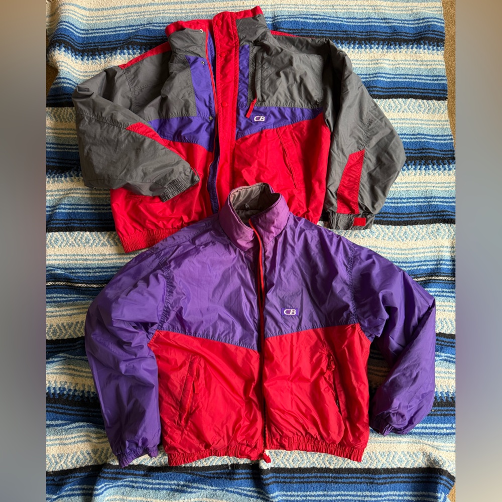 Vintage 80s CB Sports color block 4 in 1 reversible ski puffer coat red Men’s XL